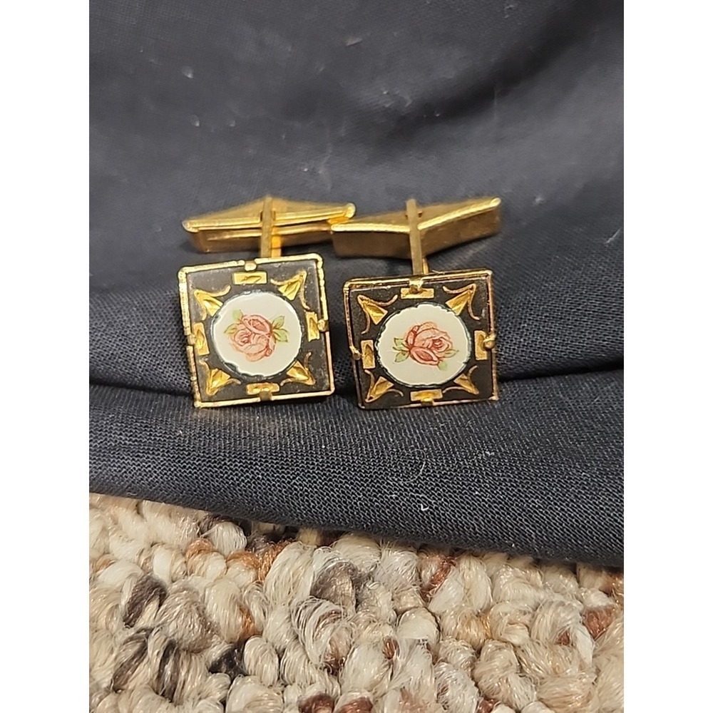 Vintage Cufflinks Roses